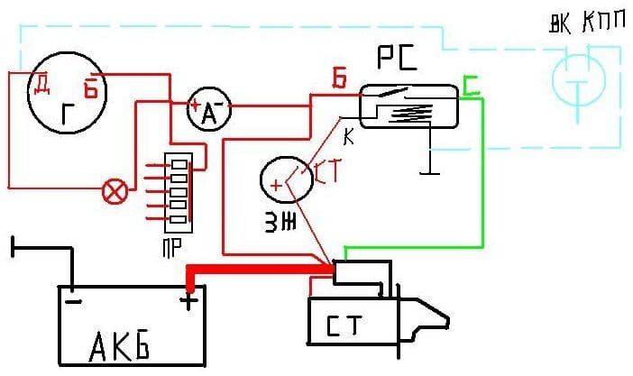Схема подключения замка зажигания на МТЗ-82 Беларус