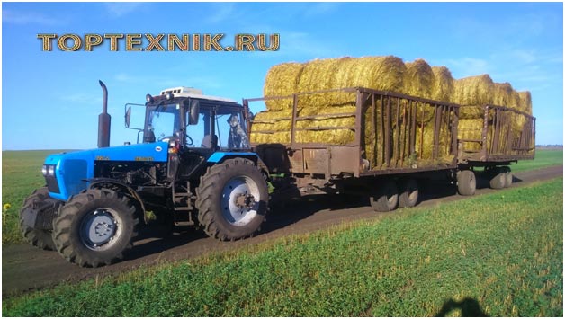 трактор МТЗ-1221 с сеном